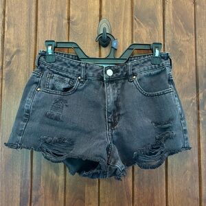 Women’s Black Ripped High Waisted Denim Festival Shorts